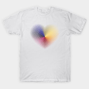 Angle Gradient on Halftone Heart (White/Clear) T-Shirt